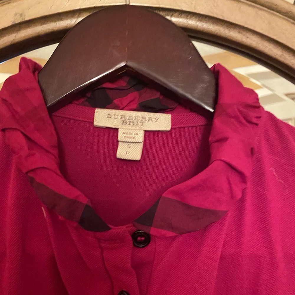 ❤️ Authentic Burberry Fushia Pink Short Sleeve Shirt, - Picture 4 of 8